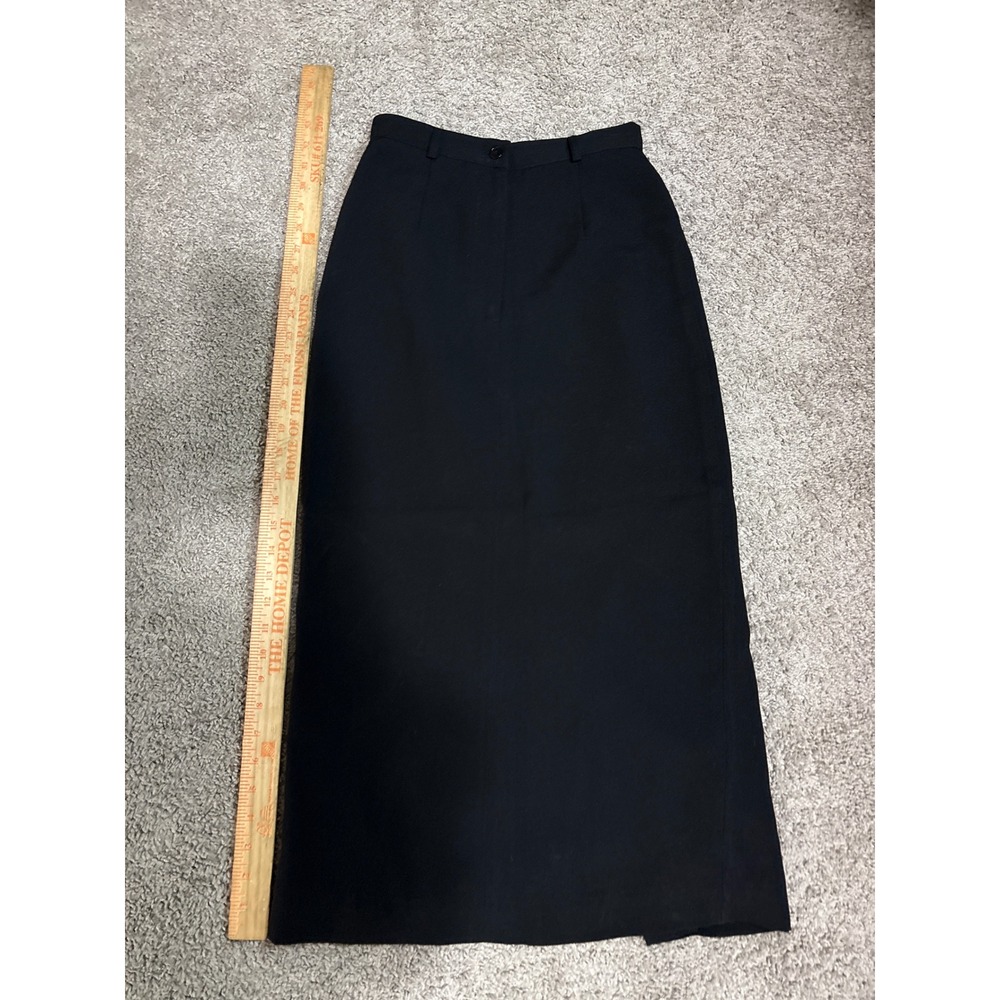 J.G. Hook Collection Petite Black Maxi Skirt Size 2P High Waist Lined Slit y2k - Picture 5 of 7